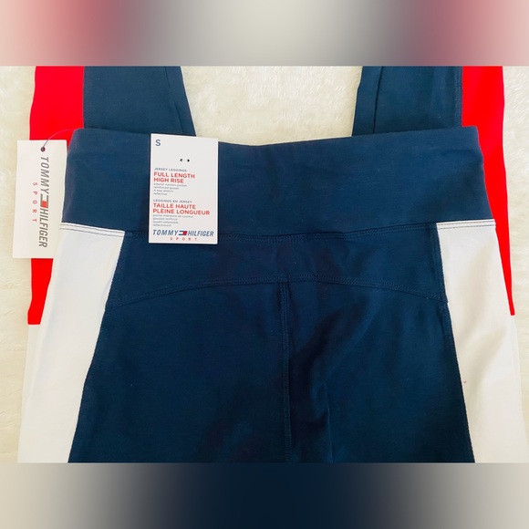 Tommy Hilfiger Sports Jersey Leggings, Full Length, High Rise, Small, Nvy - Picture 6 of 8